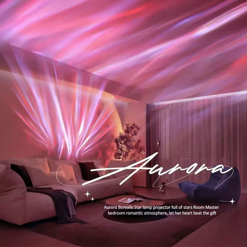 Aurora Projector Lamp Cube Northern Lights Dynamic Water Wave Light Remote Xmas