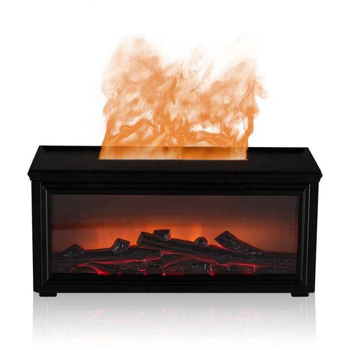 3D Fireplace Aroma Diffuser – Flame Effect Desk Humidifier